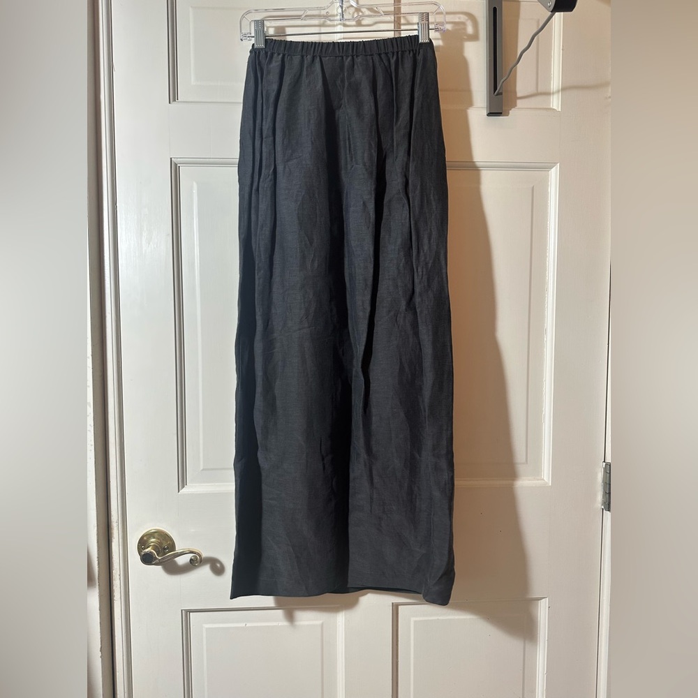 Eileen Fisher Silk Linen Black Women's Wrap Skirt
